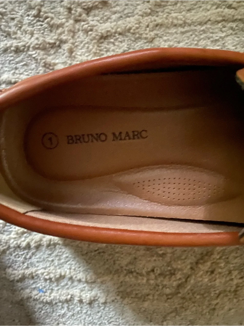 Bruno Marc Boy’s Formal Dress Shoes Tan Loafer Size 1